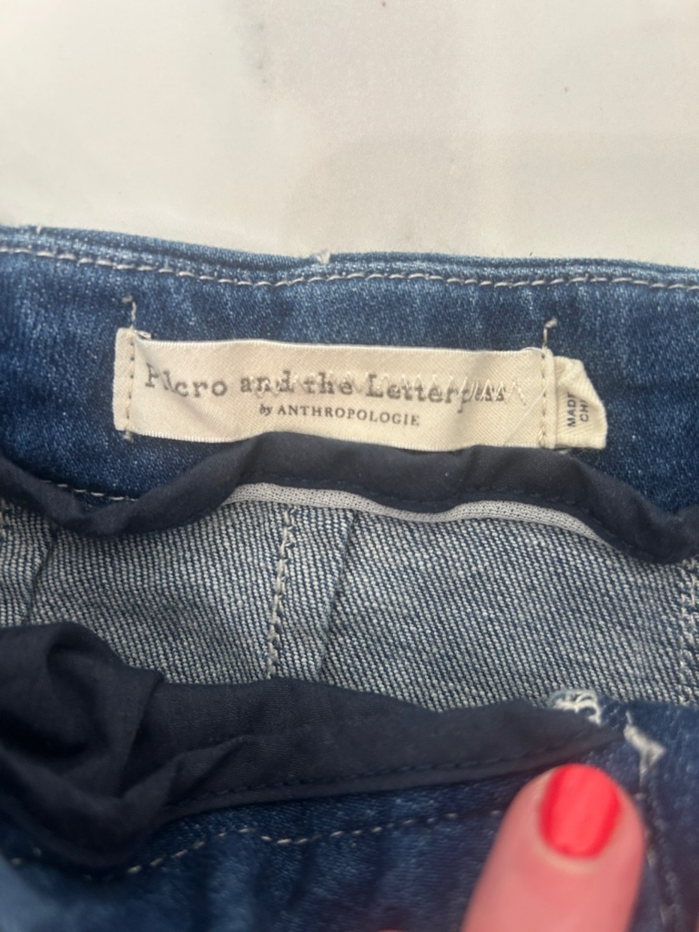 Pilcro and the Letterpress Dark Blue Cropped Wide-Leg Jeans - Picture 2 of 7